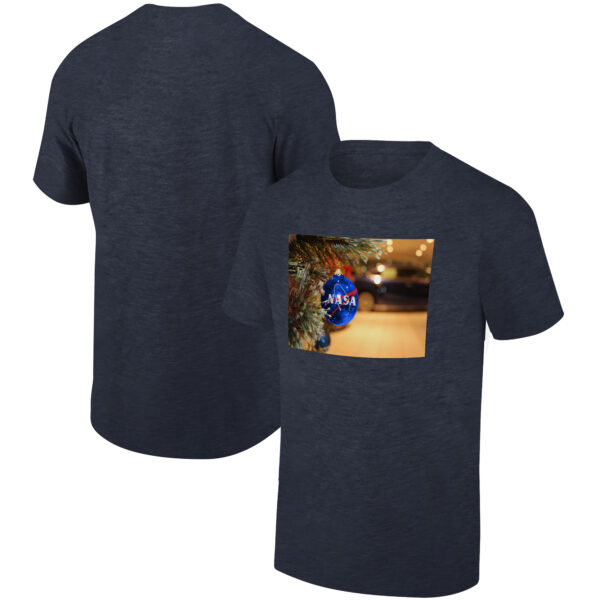 Men's Ripple Junction Heather Navy NASA Ornament Holiday Graphic T-Shirt