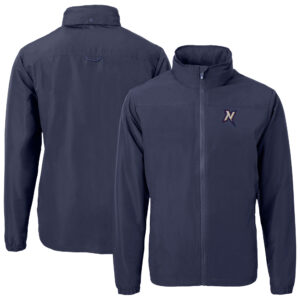 Men's Cutter & Buck Navy Northwest Arkansas Naturals Big & Tall Charter Eco Knit Recycled Full-Zip Jacket