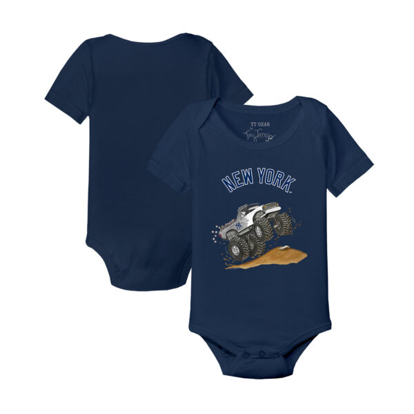 Infant Tiny Turnip Navy New York Yankees Monster Truck Bodysuit - Image 5