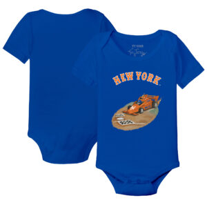 Infant Tiny Turnip Royal New York Mets Race Car Bodysuit