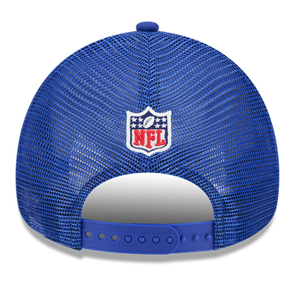 Men's New Era Stone/Royal Denver Broncos 2024 Sideline Historic 9FORTY A-Frame Trucker Adjustable Hat - Image 5