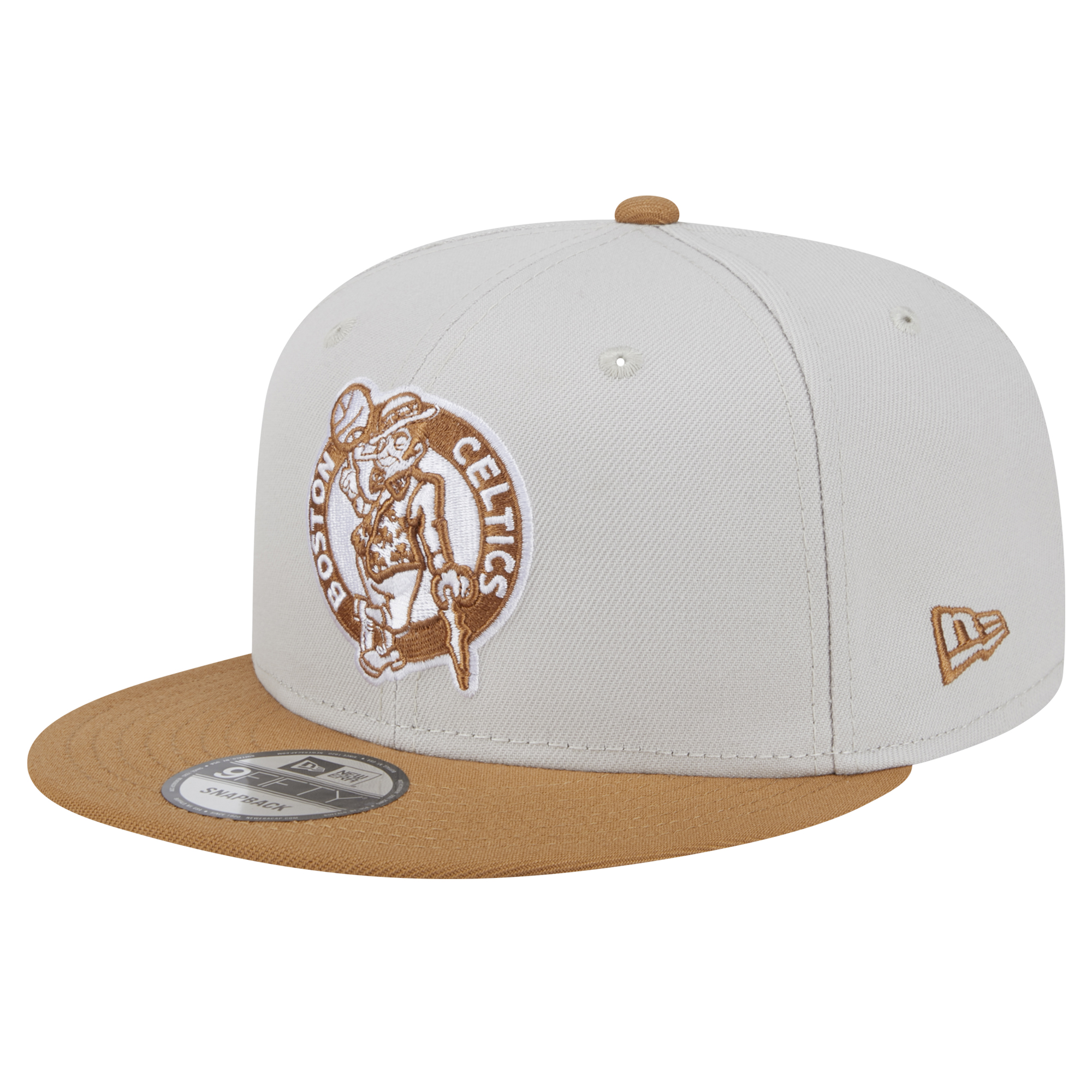 Men's New Era Cream/Tan Boston Celtics Color Pack 2-Tone 9FIFTY Snapback Hat - Image 2