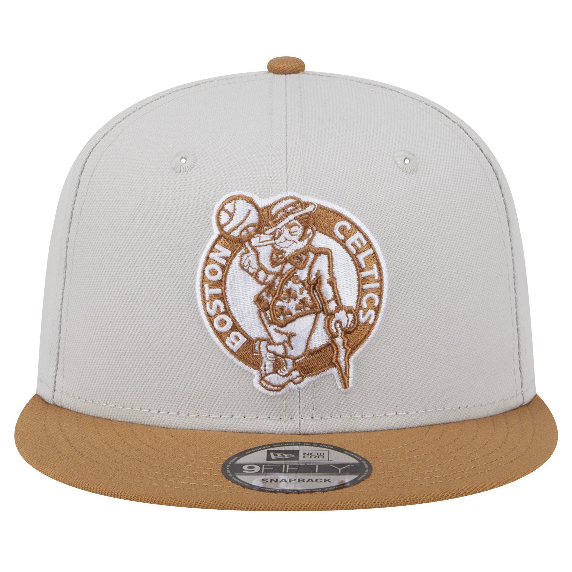 Men's New Era Cream/Tan Boston Celtics Color Pack 2-Tone 9FIFTY Snapback Hat - Image 8