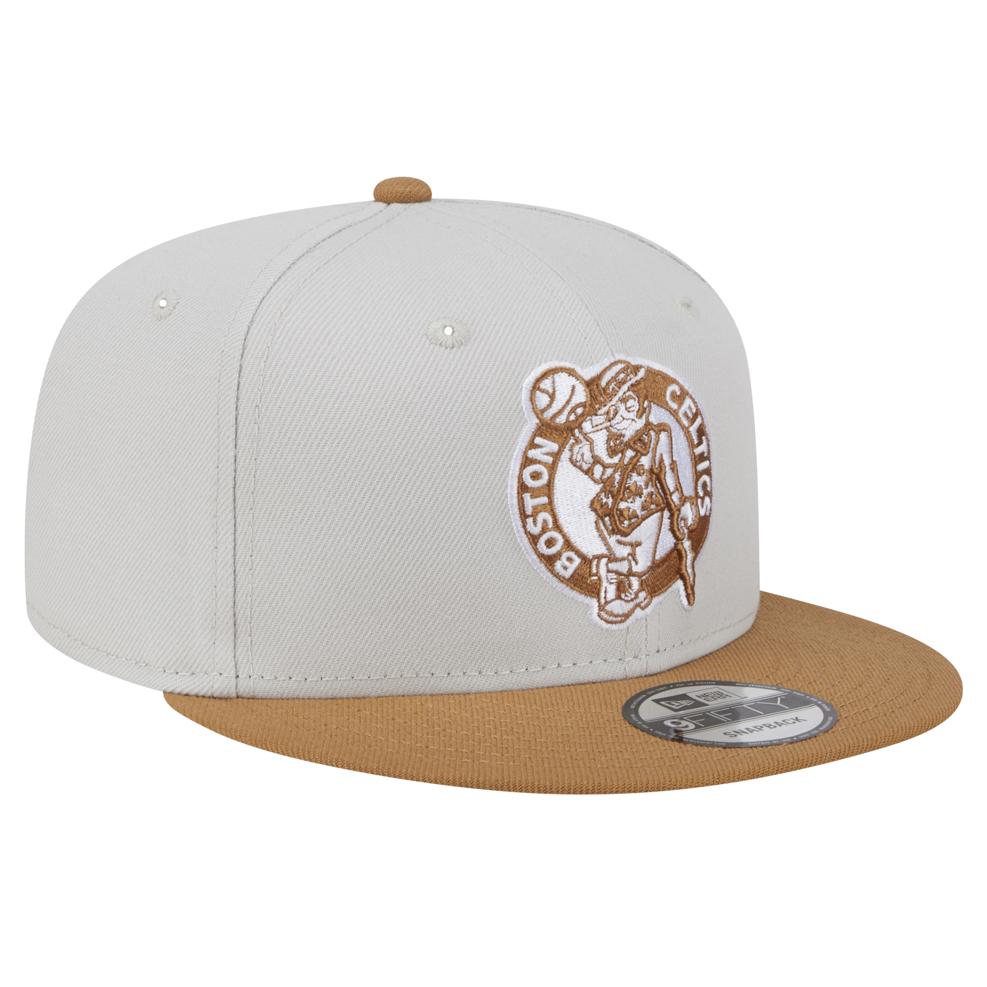 Men's New Era Cream/Tan Boston Celtics Color Pack 2-Tone 9FIFTY Snapback Hat - Image 9