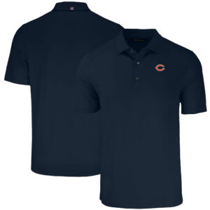 Men's Cutter & Buck Navy Chicago Bears  Forge Eco Stretch Recycled Polo
