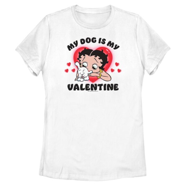 Women's Mad Engine White Betty Boop Valentine's Day T-Shirt