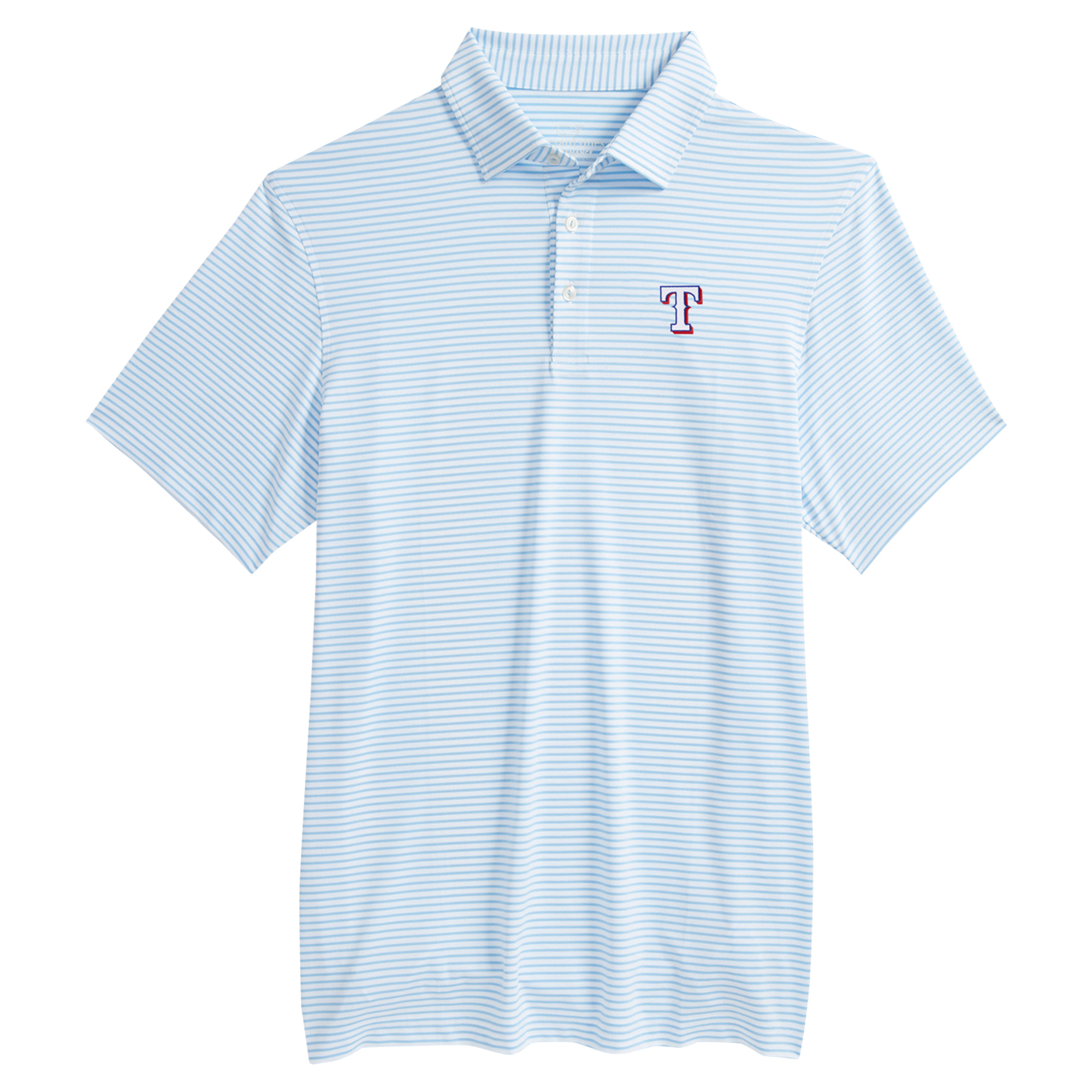 Men's Vineyard Vines Light Blue Texas Rangers Bradley Stripe Polo