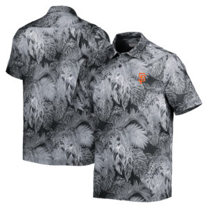 Men's Tommy Bahama Black San Francisco Giants Bahama Coast Luminescent Fronds IslandZone Button-Up Camp Shirt