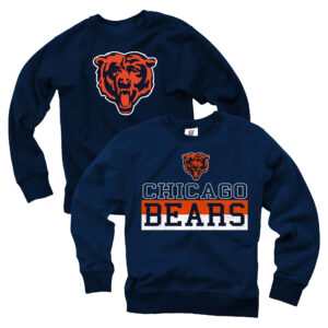 Youth Wes & Willy  Navy Chicago Bears Reversible Fleece Pullover Sweatshirt
