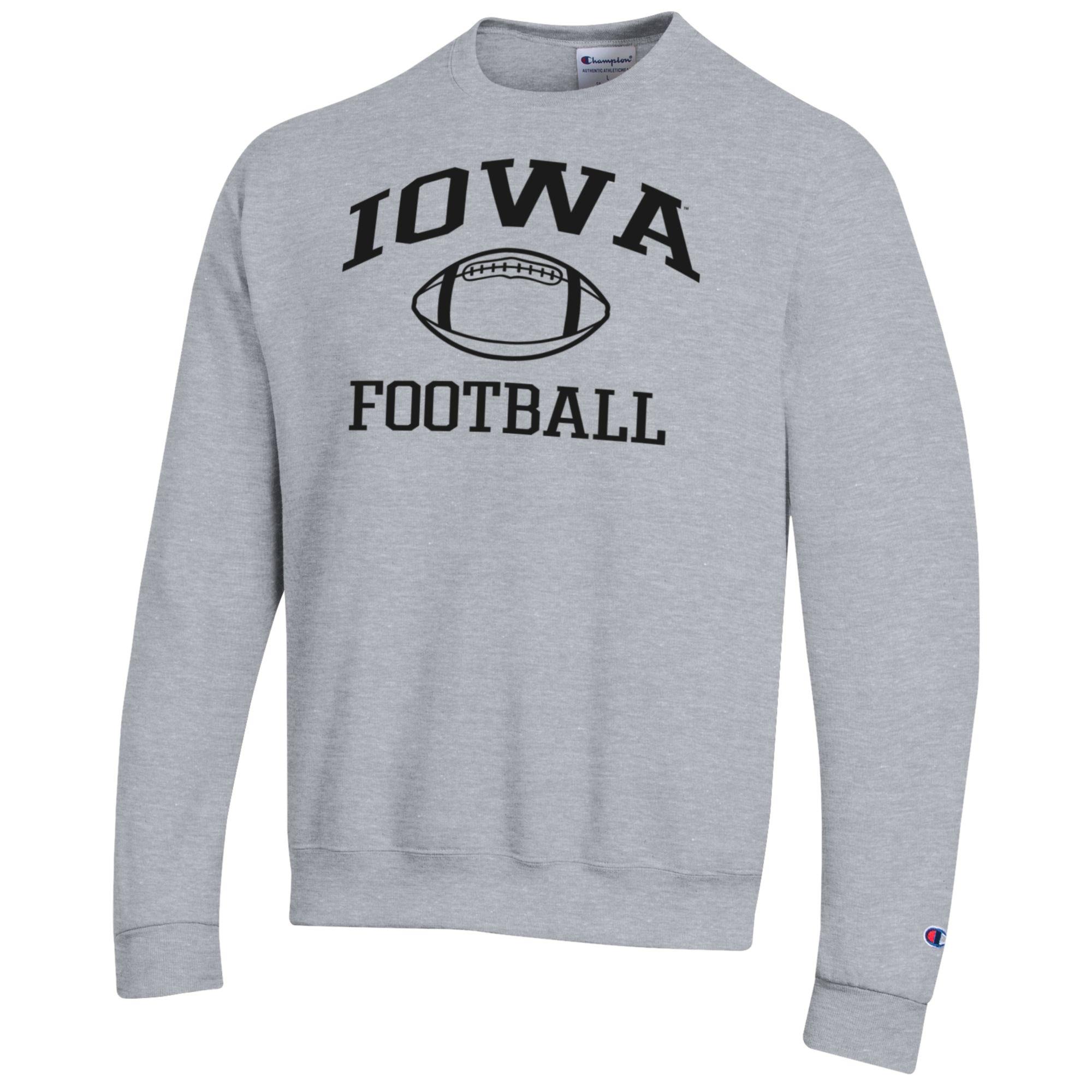 Men's Champion Heather Gray Iowa Hawkeyes Football Icon Pullover Sweatshirt - Image 3