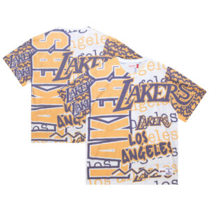 Men's Mitchell & Ness  White Los Angeles Lakers Jumbotron 2.0 Sublimated T-Shirt