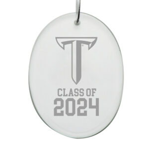 Troy University Trojans Class of 2024 2.75'' x 3.75'' Glass Oval Ornament