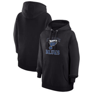 Women's G-III 4Her by Carl Banks Black St. Louis Blues Team Logo Tri-Blend Fleece Pullover Hoodie