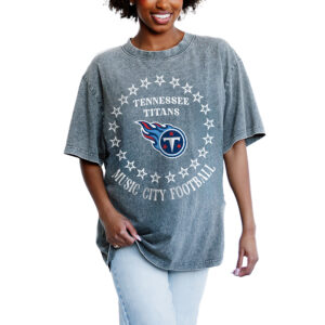 Women's Gameday Couture Gray Tennessee Titans On Point Oversized Slogan T-Shirt