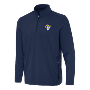Men's Antigua  Navy Los Angeles Rams Perilous Quarter-Zip Pullover Top
