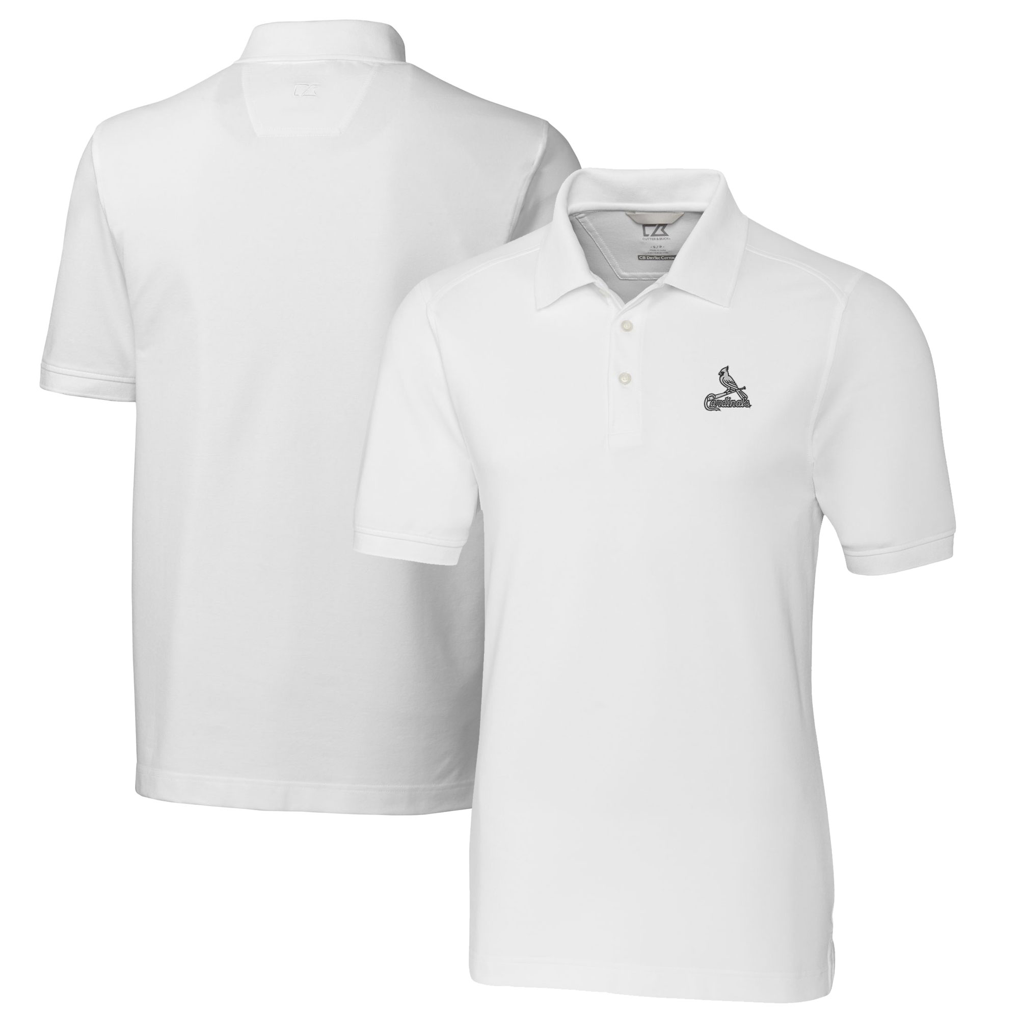 Men's Cutter & Buck White St. Louis Cardinals Big & Tall Advantage Eco Pique DryTec Tri-Blend Polo