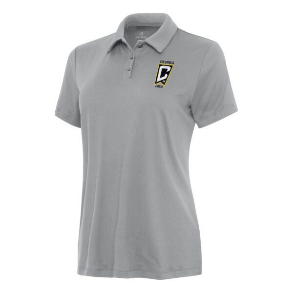 Women's Antigua Gray Columbus Crew Reprocess Polo