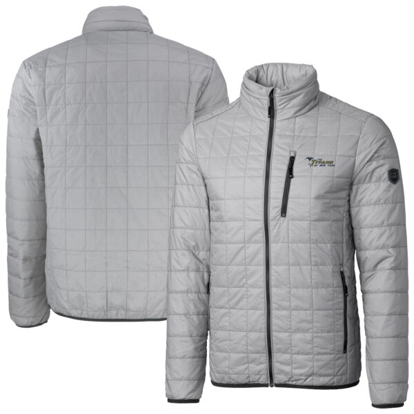 Men's Cutter & Buck Gray New York Titans Big & Tall Gridiron Classics Rainier PrimaLoft Eco Insulated Full-Zip Puffer Jacket