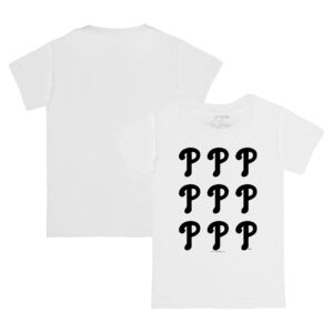 Girls Toddler Tiny Turnip White Philadelphia Phillies Logo Grid  T-Shirt