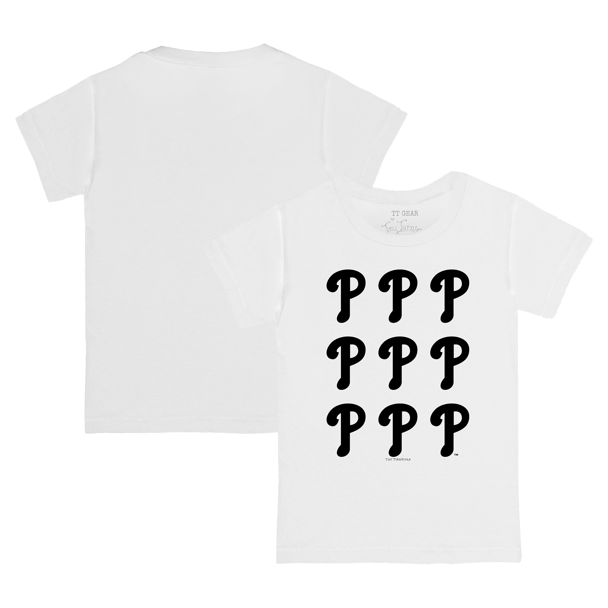 Girls Toddler Tiny Turnip White Philadelphia Phillies Logo Grid T-Shirt