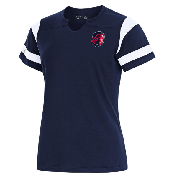 Women's Antigua Navy St. Louis City SC Encounter Notch Neck T-Shirt