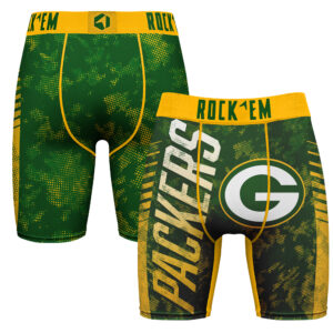 Men's Rock Em Socks Green Green Bay Packers Wordmark Boxer Briefs