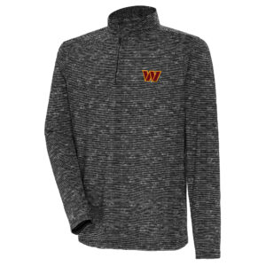 Men's Antigua Heather Black Washington Commanders Determined Quarter-Zip Top