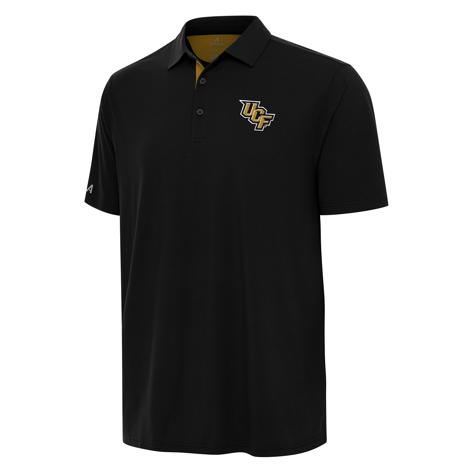 Men's Antigua Black/Gold UCF Knights Era Polo