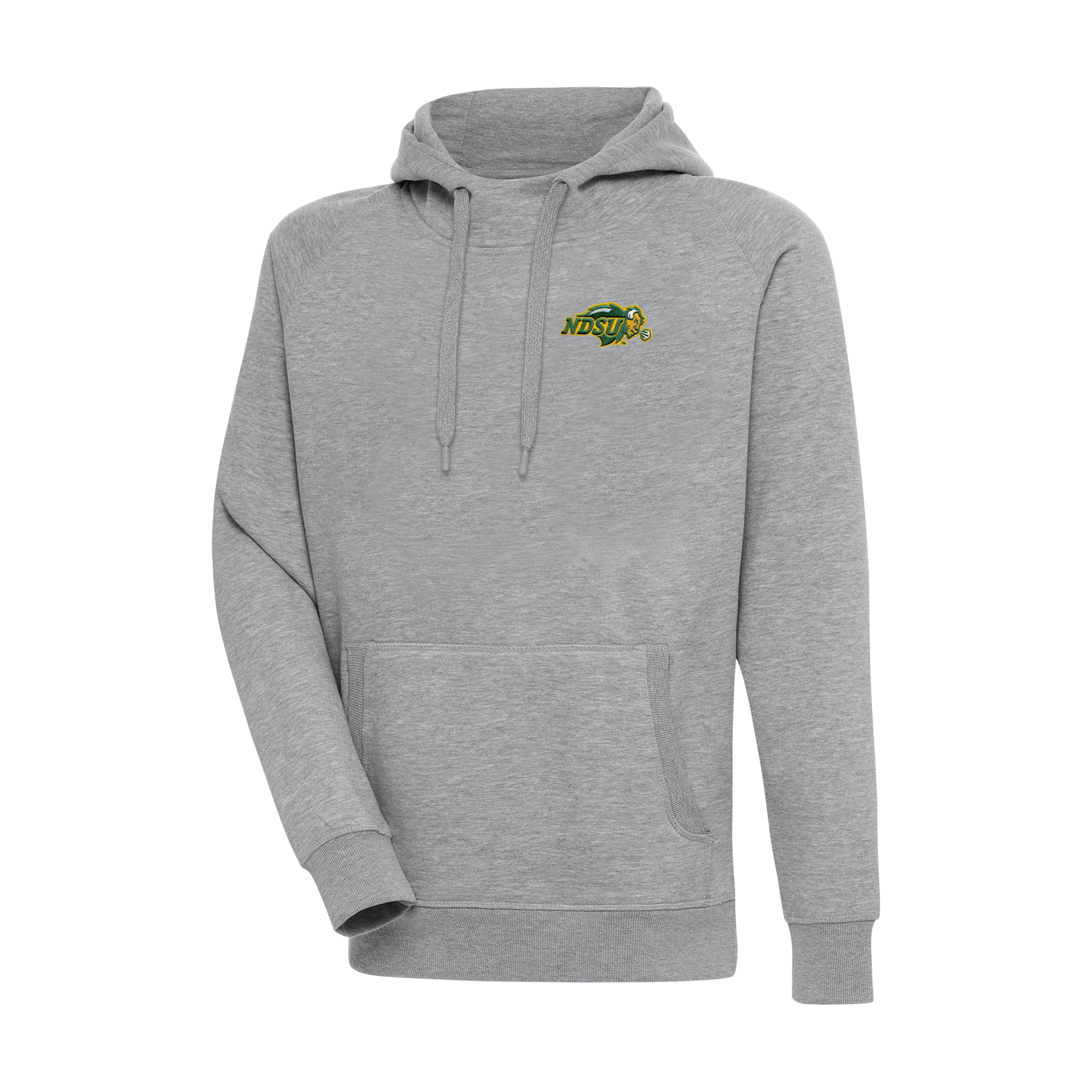 Men's Antigua Heather Gray NDSU Bison Big & Tall Victory Raglan Pullover Hoodie