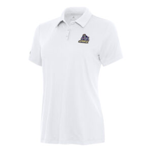Women's Antigua White James Madison Dukes Reprocess Polo