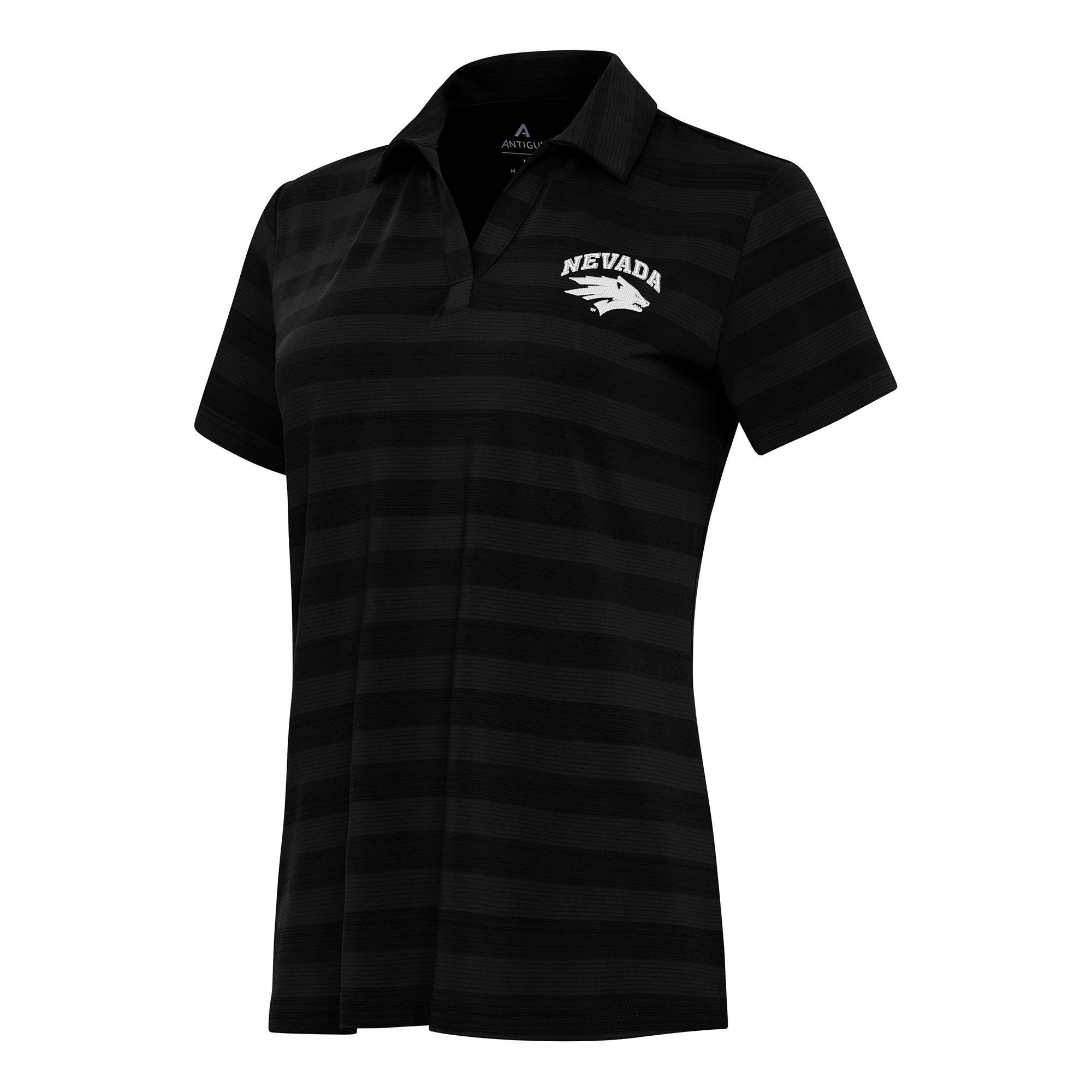 Women's Antigua Black Nevada Wolf Pack Tunnel Polo