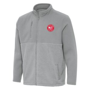Men's Antigua Gray Atlanta Hawks Daily Fused Full-Zip Jacket