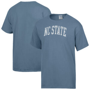 Men's ComfortWash  Heather Blue NC State Wolfpack Distressed Arch T-Shirt