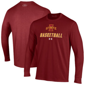 Men's Under Armour  Cardinal Iowa State Cyclones Basketball Performance Long Sleeve T-Shirt