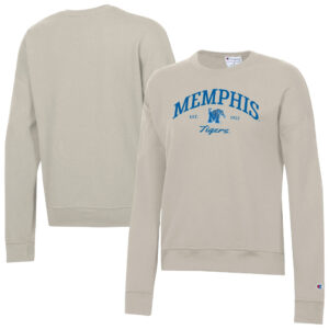 Women's Champion  Oatmeal Memphis Tigers Powerblend Pullover Sweatshirt