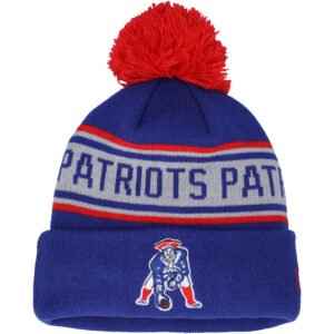 Youth New Era Navy New England Patriots Repeat Cuffed Knit Hat with Pom