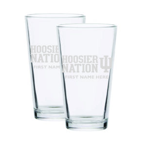 Indiana Hoosiers Two-Pack 16oz. Personalized Etched Team Pint Glass