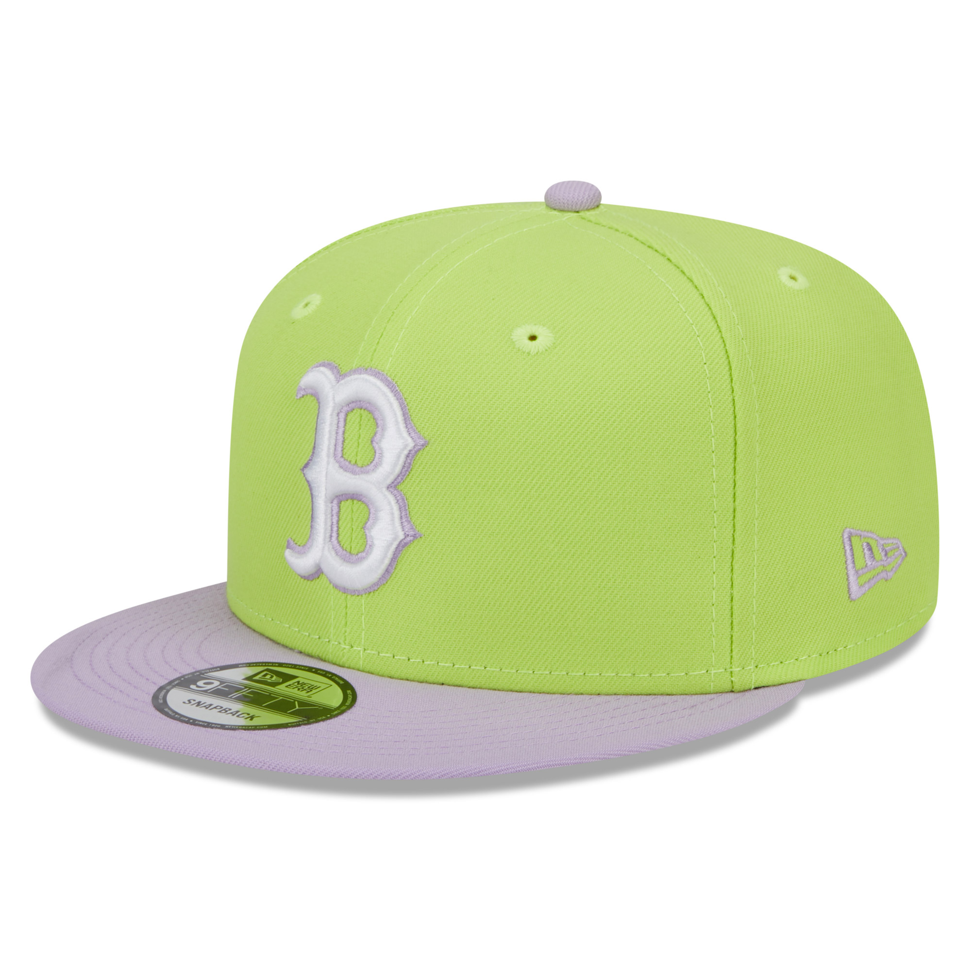 Men's New Era Neon Green/Purple Boston Red Sox Spring Basic Two-Tone 9FIFTY Snapback Hat - Image 2