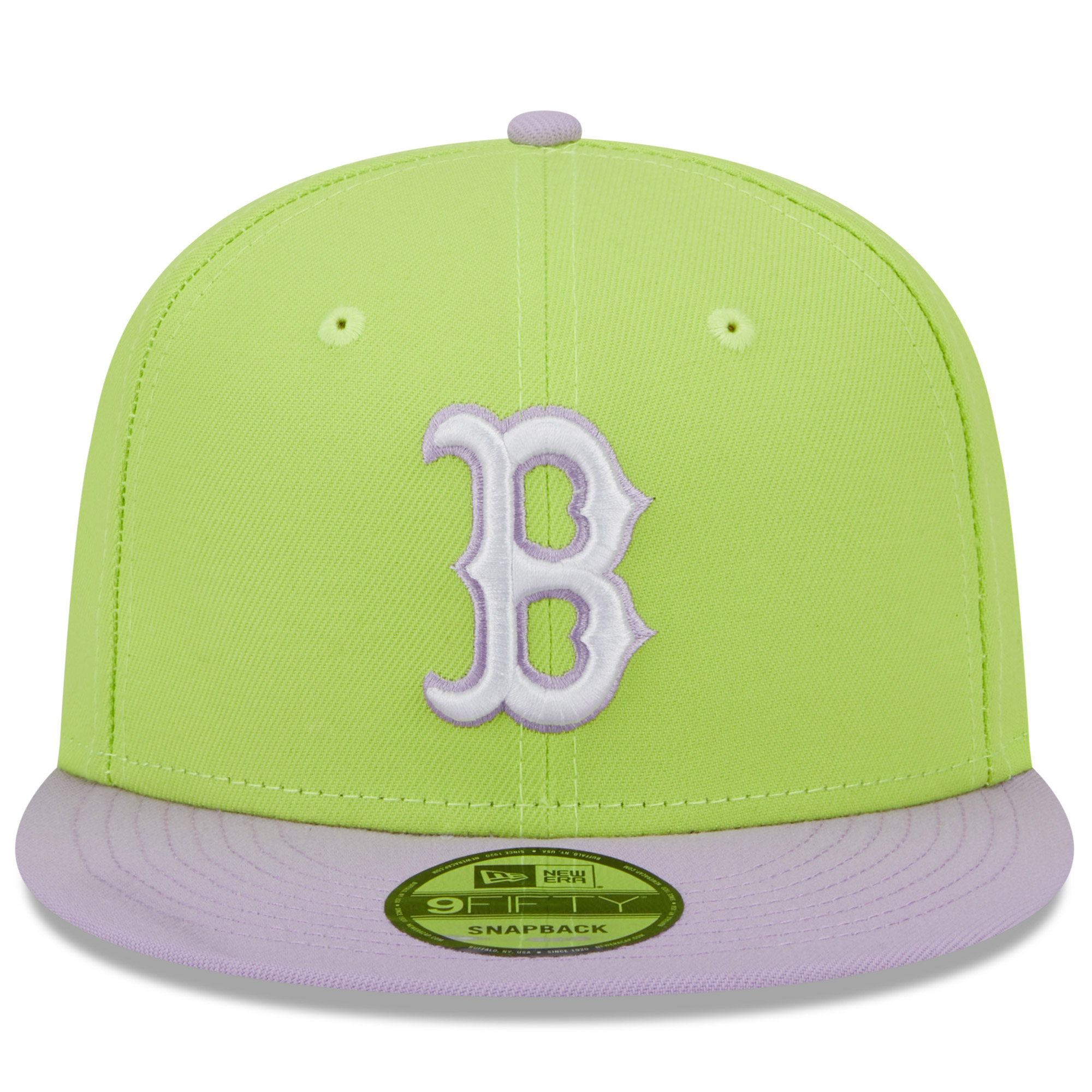 Men's New Era Neon Green/Purple Boston Red Sox Spring Basic Two-Tone 9FIFTY Snapback Hat - Image 8