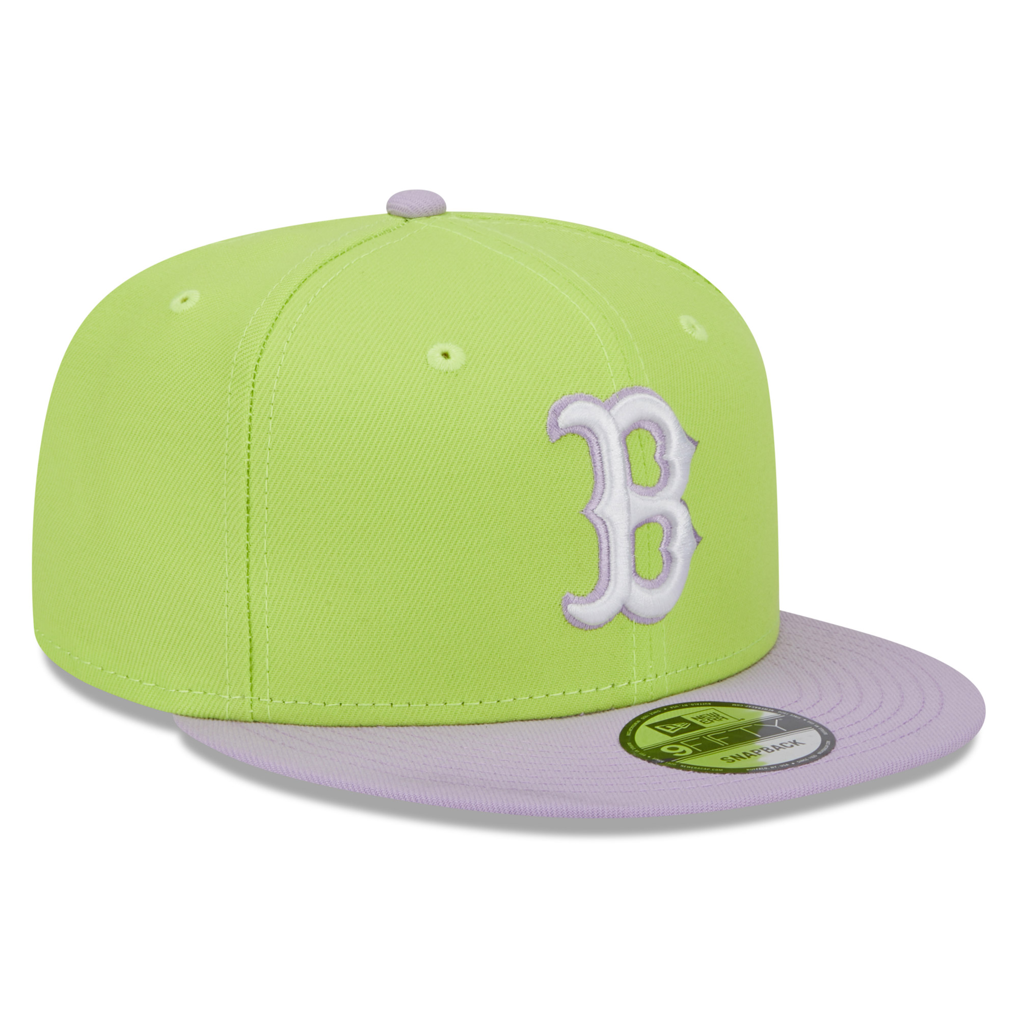 Men's New Era Neon Green/Purple Boston Red Sox Spring Basic Two-Tone 9FIFTY Snapback Hat - Image 4