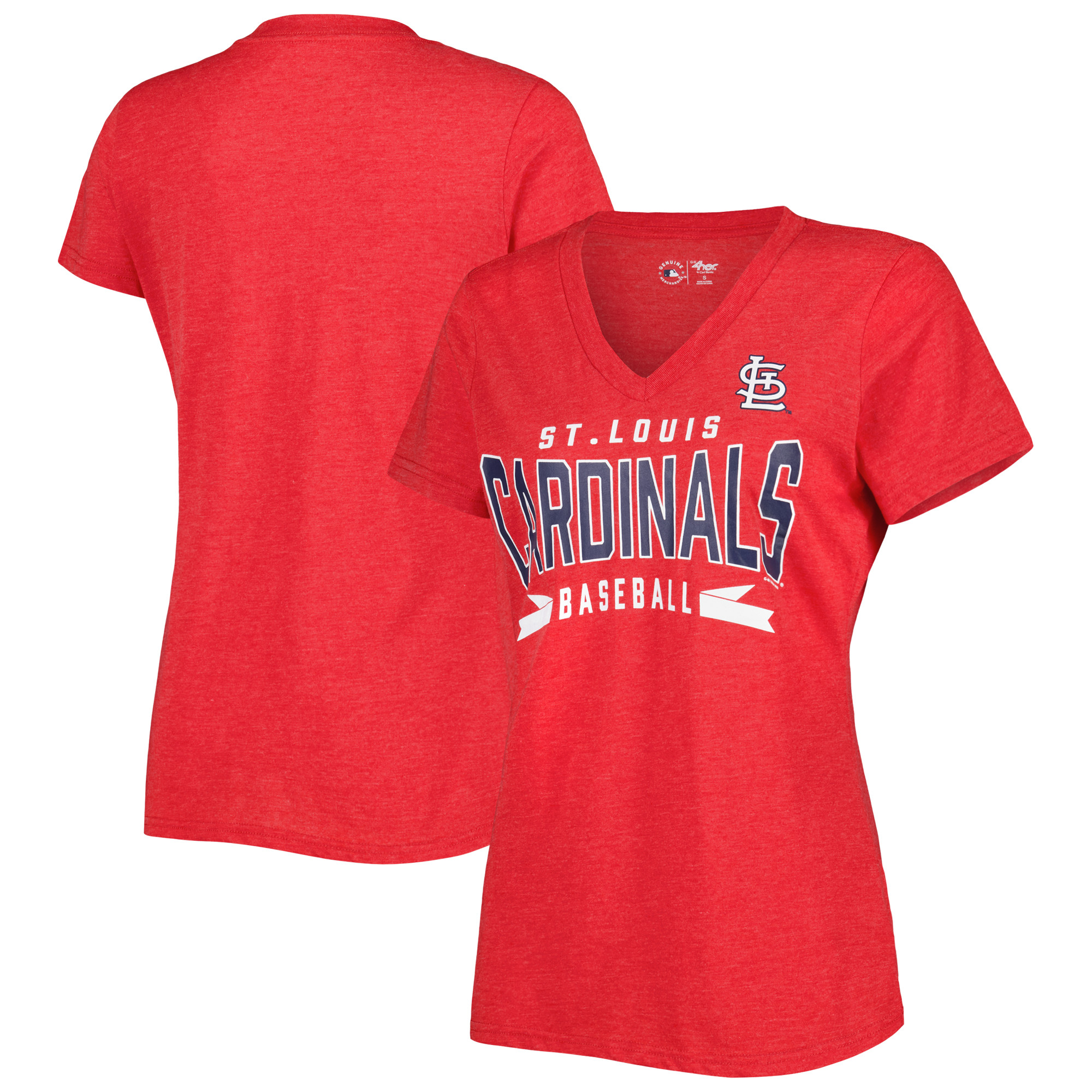 G-III 4Her by Carl Banks Heather Red St. Louis Cardinals Dream Team V-Neck T-Shirt - Image 2