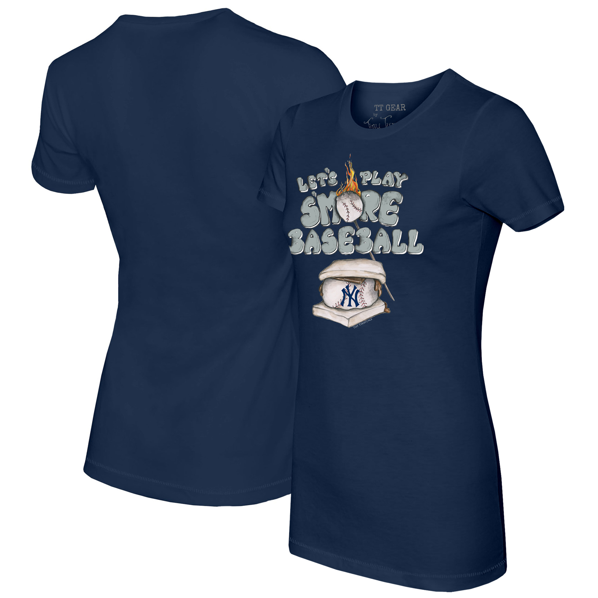 Women's Tiny Turnip Navy New York Yankees Smores T-Shirt