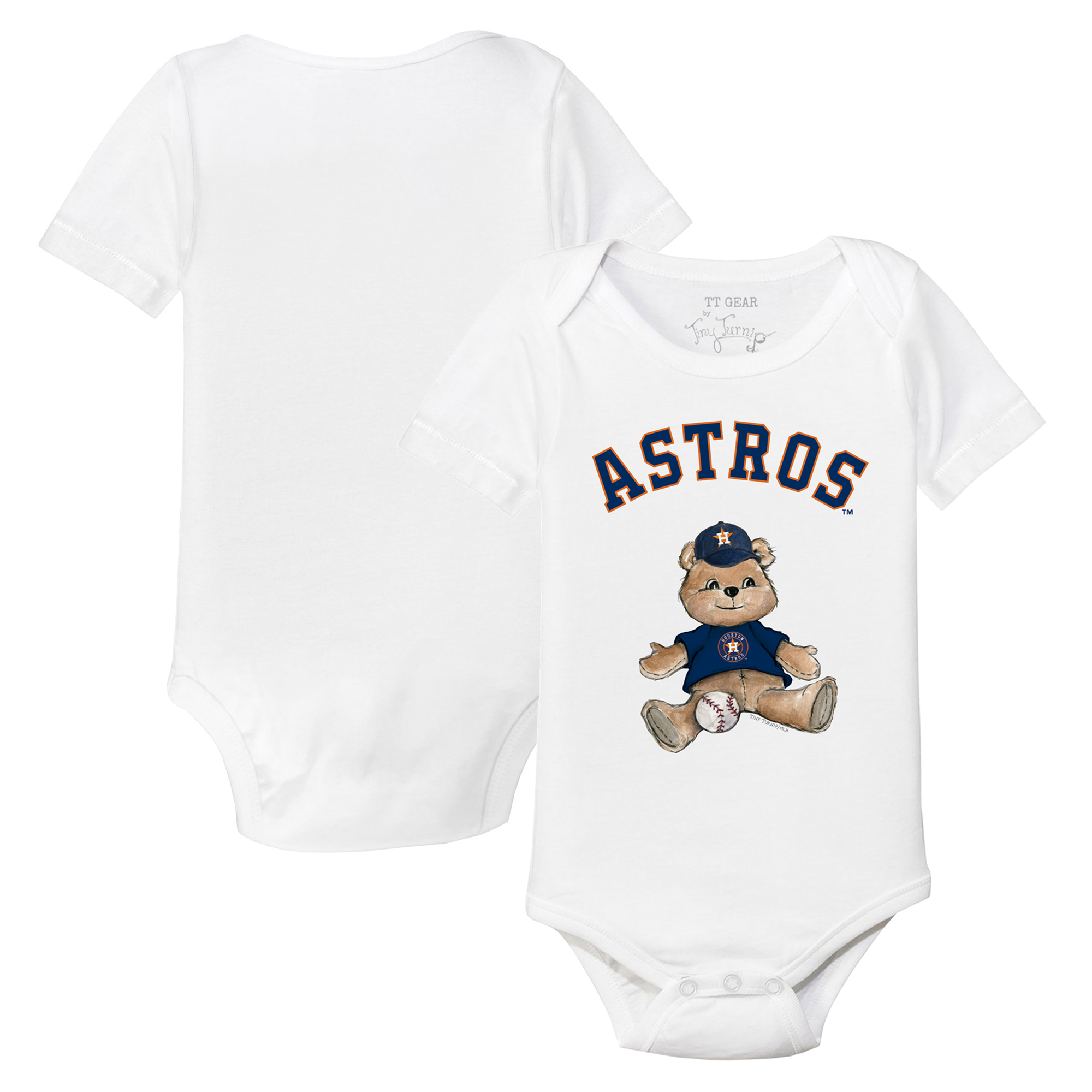 Infant Tiny Turnip White Houston Astros Teddy Boy Bodysuit - Image 2