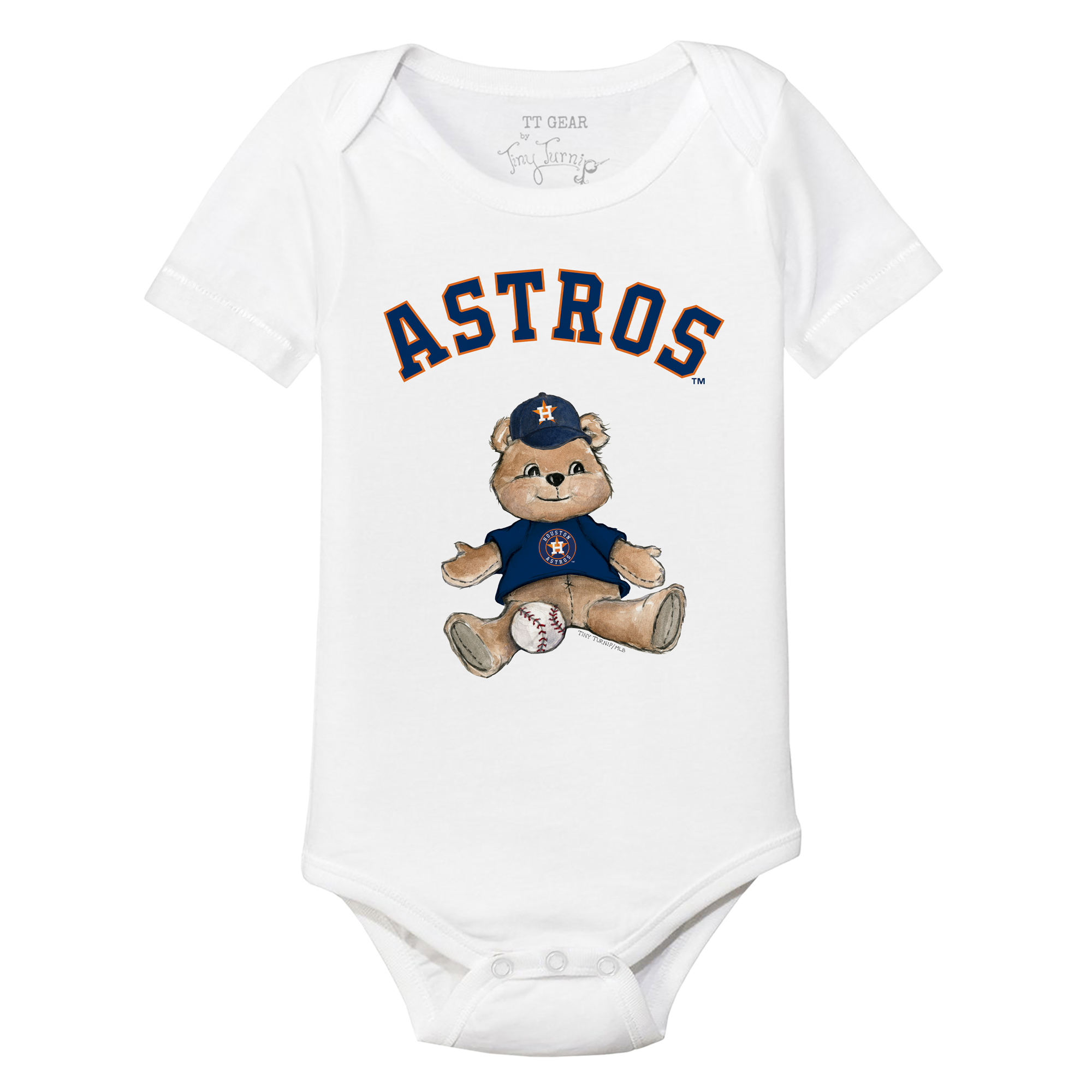 Infant Tiny Turnip White Houston Astros Teddy Boy Bodysuit - Image 3