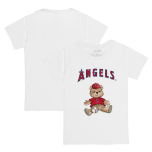 Toddler Tiny Turnip White Los Angeles Angels Teddy Boy T-Shirt