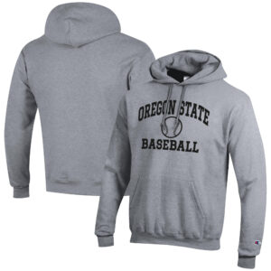 Men's Champion  Gray Oregon State Beavers Baseball Icon Powerblend Pullover Hoodie