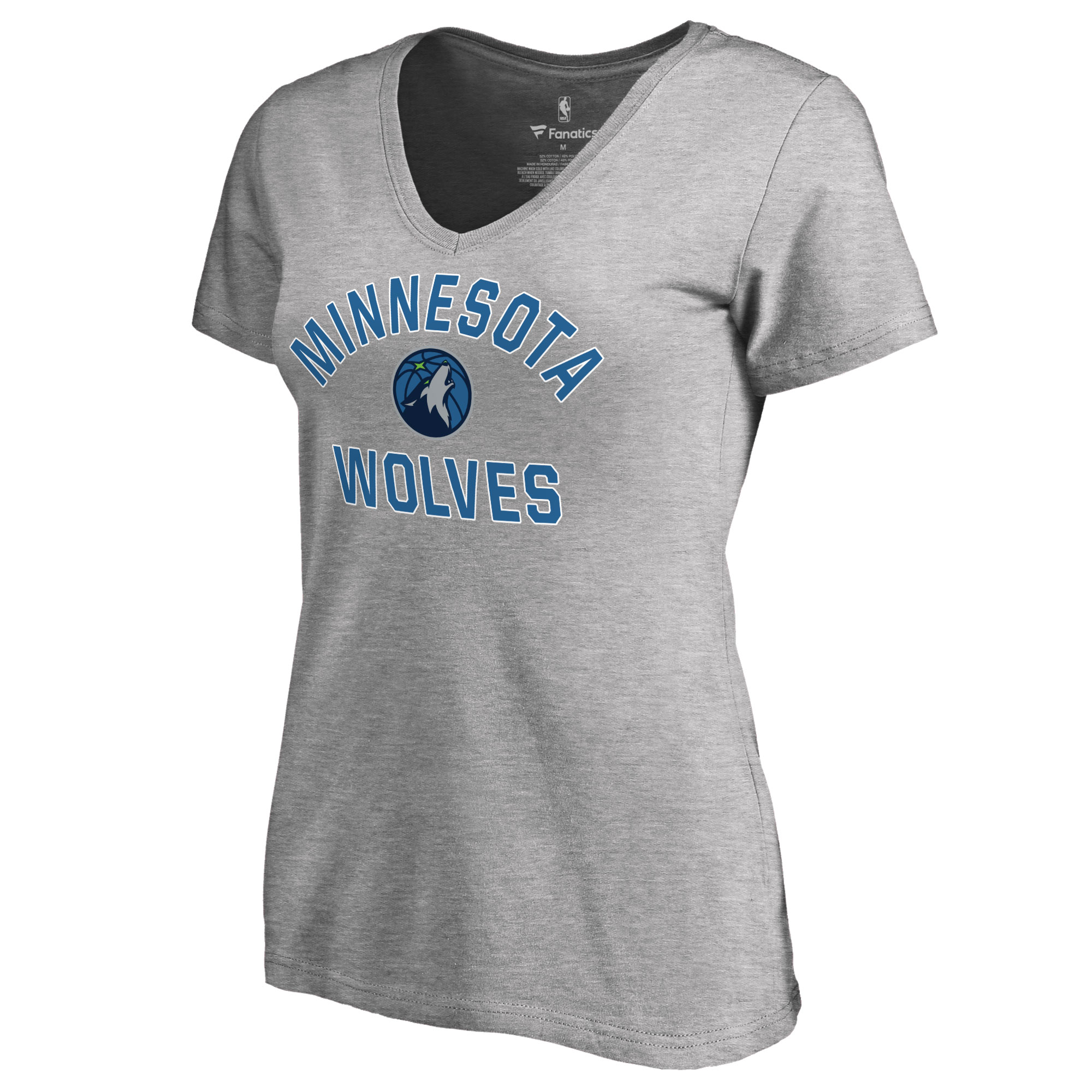 Women's Heather Gray Minnesota Timberwolves Overtime V-Neck T-Shirt