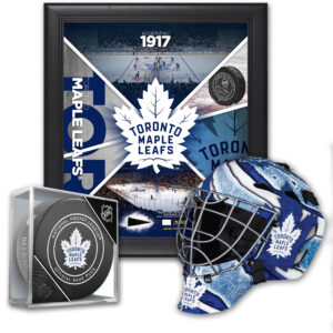 Toronto Maple Leafs Ultimate Fan Collectibles Bundle - Includes Team Impact 15" x 17" Frame Mini Goalie Mask and Official Game Puck