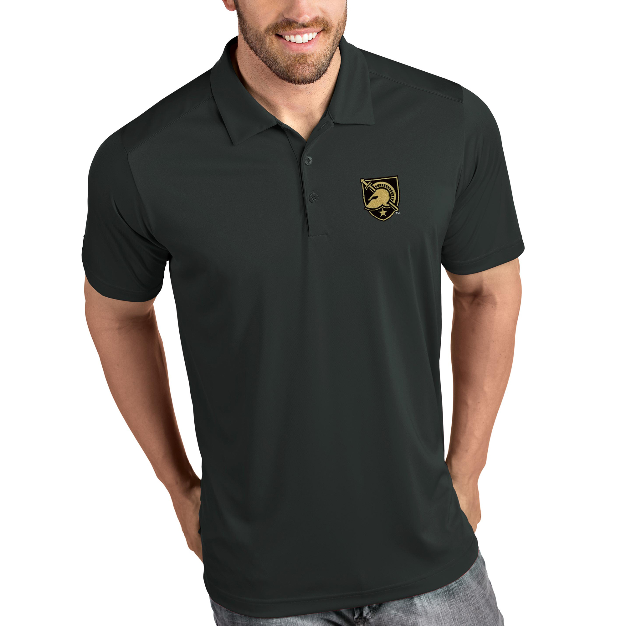 Army Black Knights Antigua Tribute Polo - Charcoal