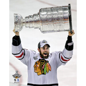 Andrew Ladd Chicago Blackhawks Unsigned 2010 Stanley Cup Champions Raising Cup Photograph